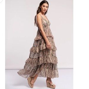 Paisley Ruffled Tiered Maxi
Dress